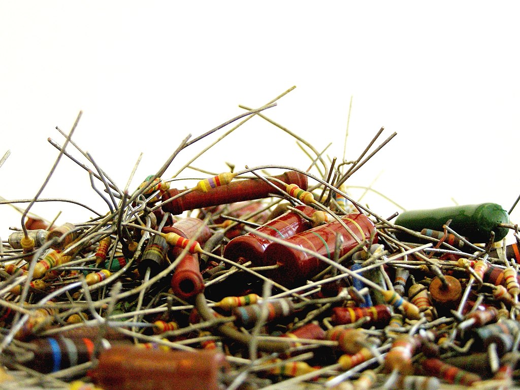 A mountain of different types of resistors