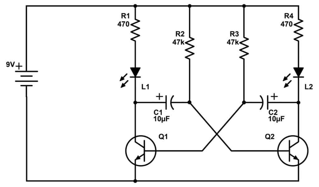 Astable multivibrator circuit