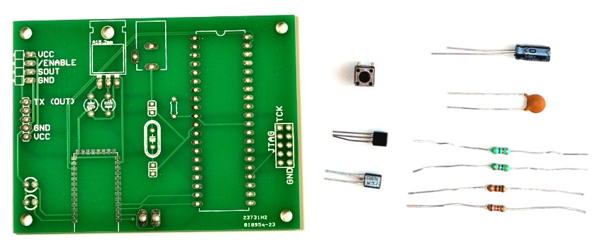 Electronic kits come with components and circuit board