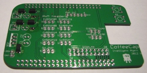 Finished board using reflow soldering