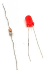 An LED and a resistor