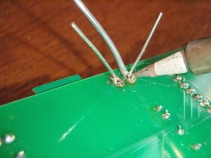 Soldering a through-hole component on a PCB