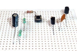 Through-Hole Components on a stripboard 