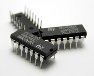 Three integrated circuit chips
