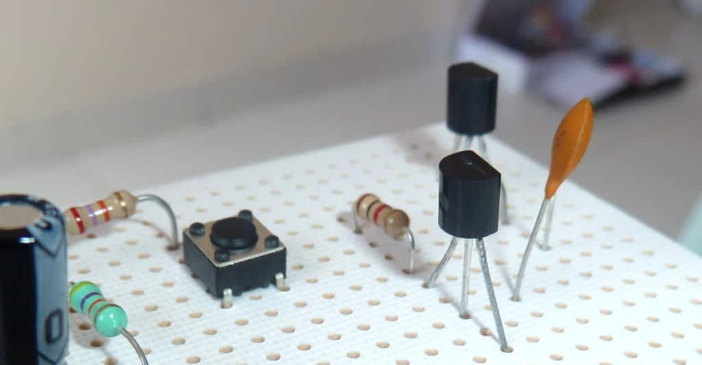 Two transistors in a circuit