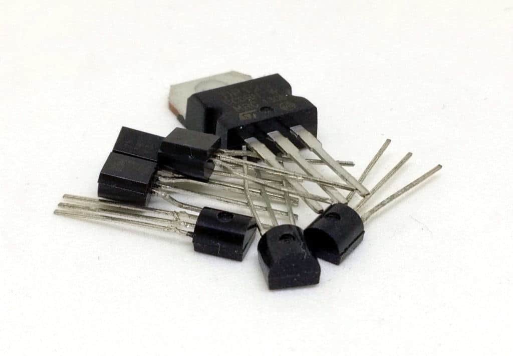 A pile of various transistors