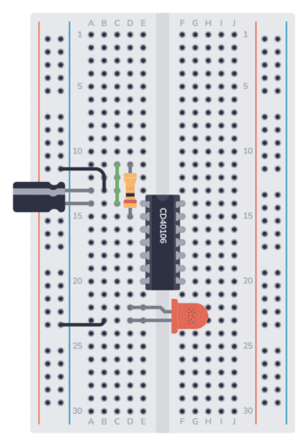 Build a Blinking LED circuit step 4