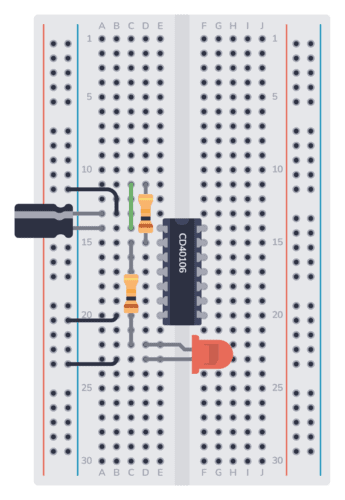 Build a Blinking LED circuit step 6