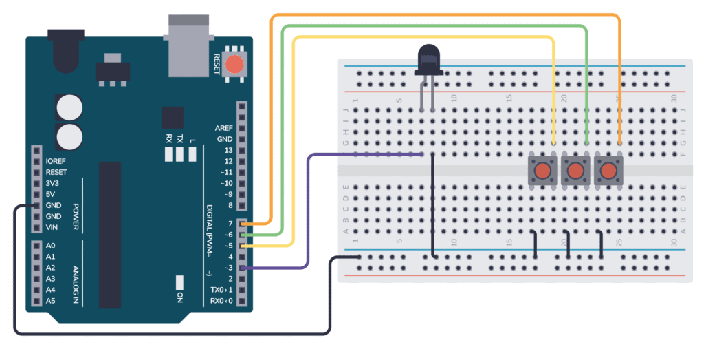 Arduino IR Transmitter on a breadboard