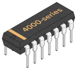Integrated Circuit with 4000-series label