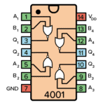 Pinout for the 4001 IC