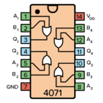 Pinout for the 4071 IC