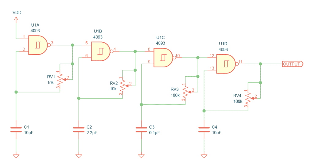 CD4093 Synthesizer example circuit