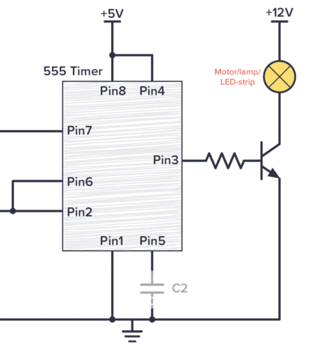 555 Timer with BJT transistor on output