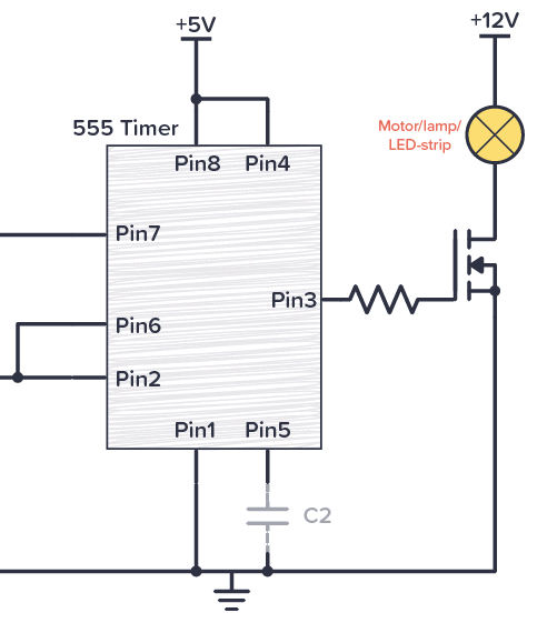 555 Timer with MOSFET transistor on output