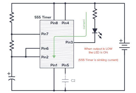 555 timer sinking current