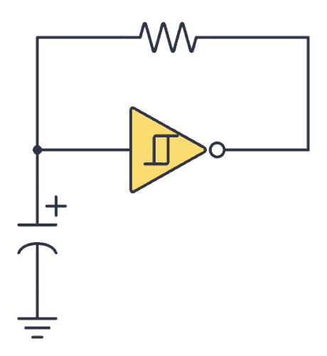 Simple oscillator circuit with cd40106