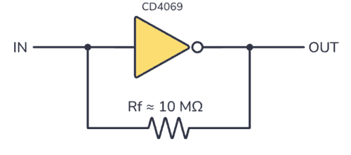 CD4069 amplifier circuit