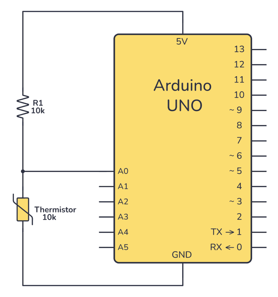 Arduino thermistor schematic