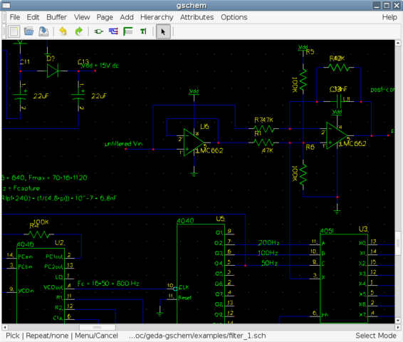 PCB Design Software Screenshot of gEDA-project