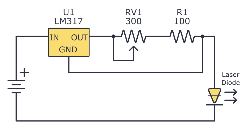 Schematic showing example of connecting middle and side pin