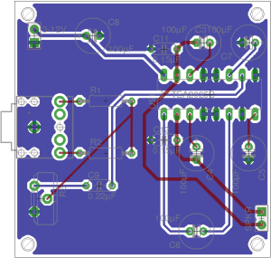 PCB Layout of the mono amplifier circuit