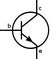 Schematic symbol of an NPN transistor with pin names