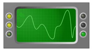 Oscilloscope measuring audio signal