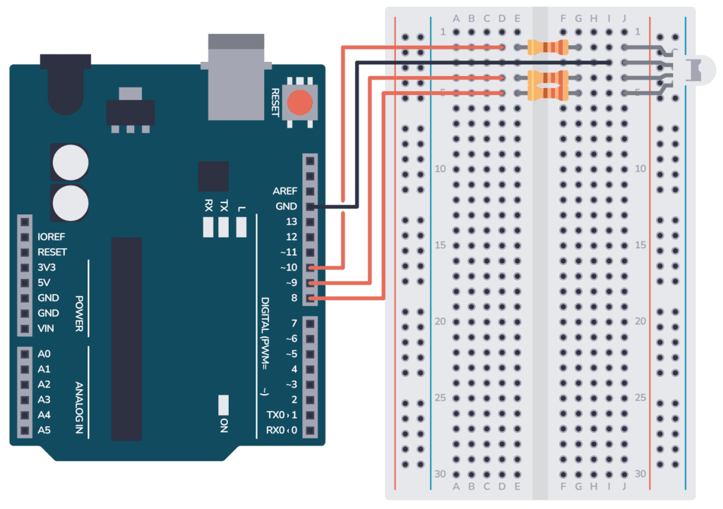Arduino rgb led circuit