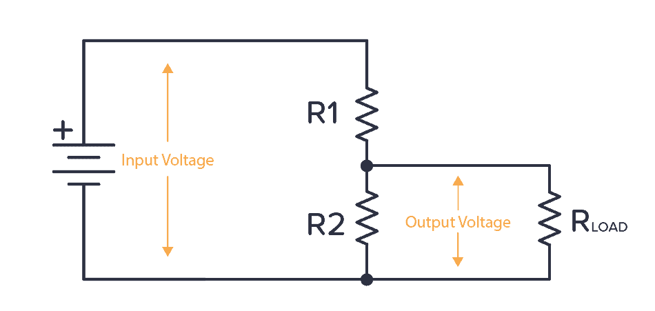 A circuit diagram with three resistors